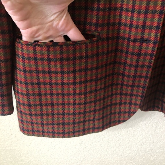 VTG Pendleton Women's Brown Blue Plaid Wool Blazer Jacket - Sz Large - Picture 2 of 7
